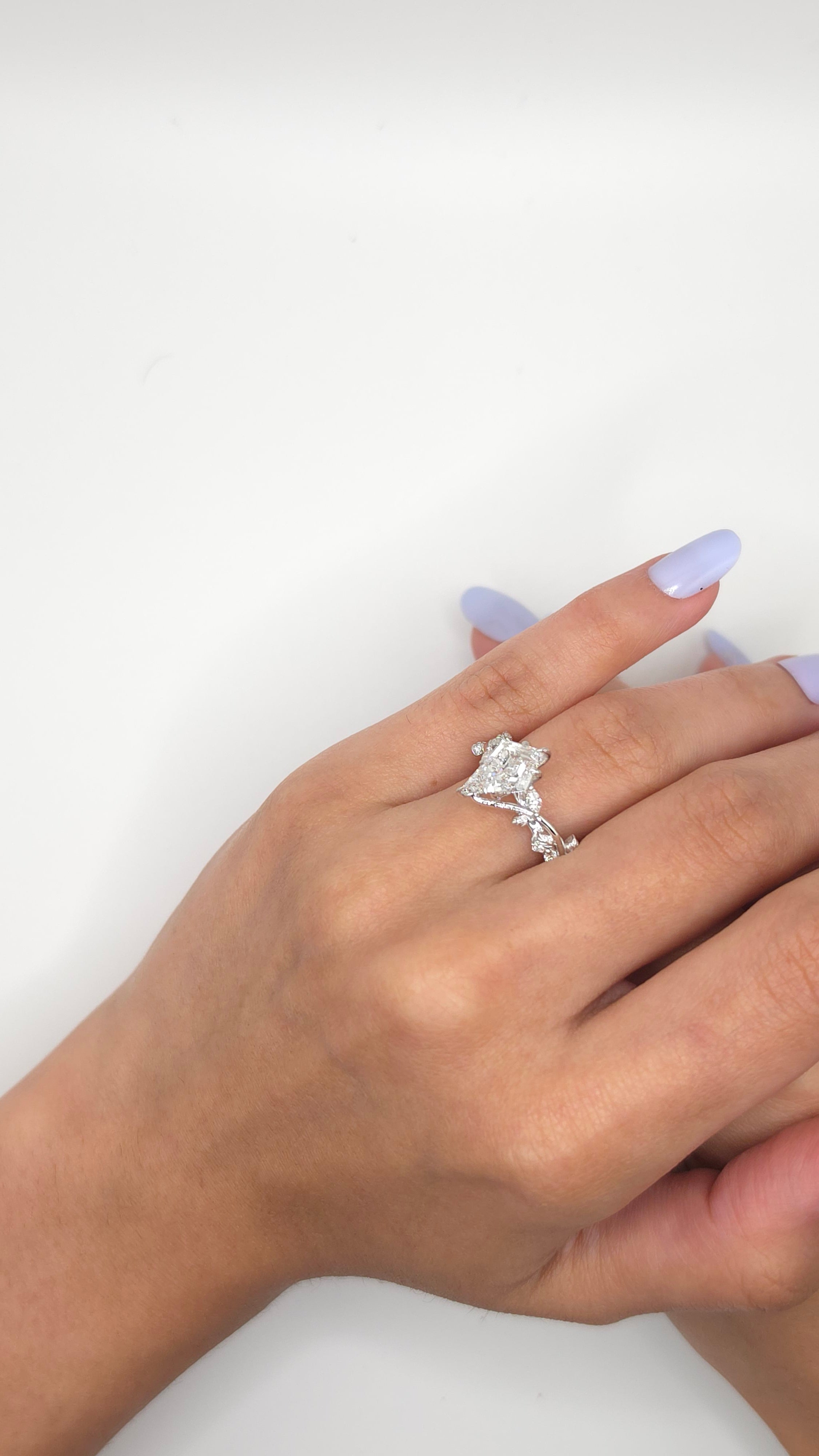 2.33 Ct Vintage Vine Engagement Ring with Kite Cut Lab Grown Diamond