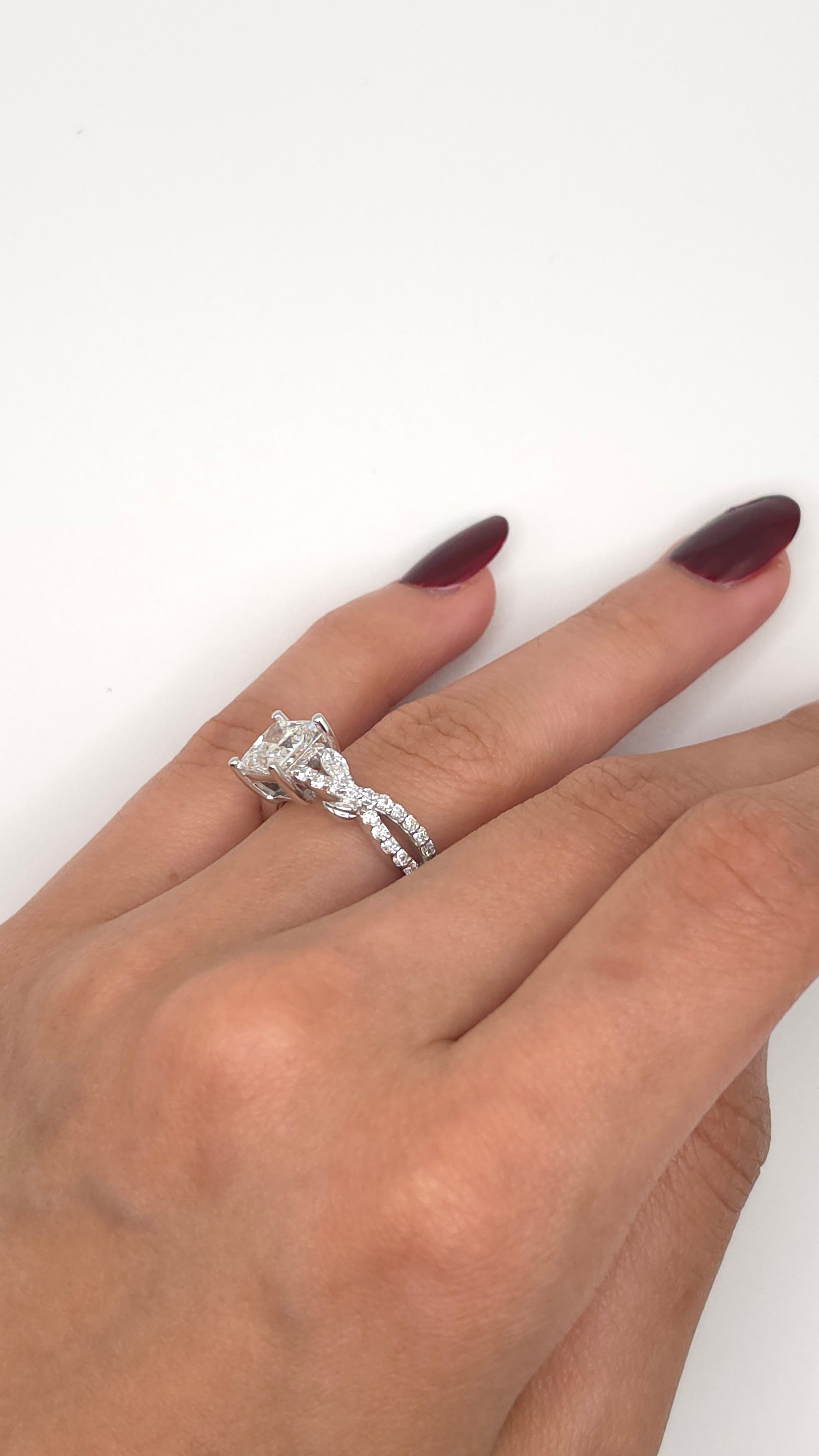 2.25 Ct Twisted Infinity Diamond Engagement Ring | Princess Cut Bridal Ring