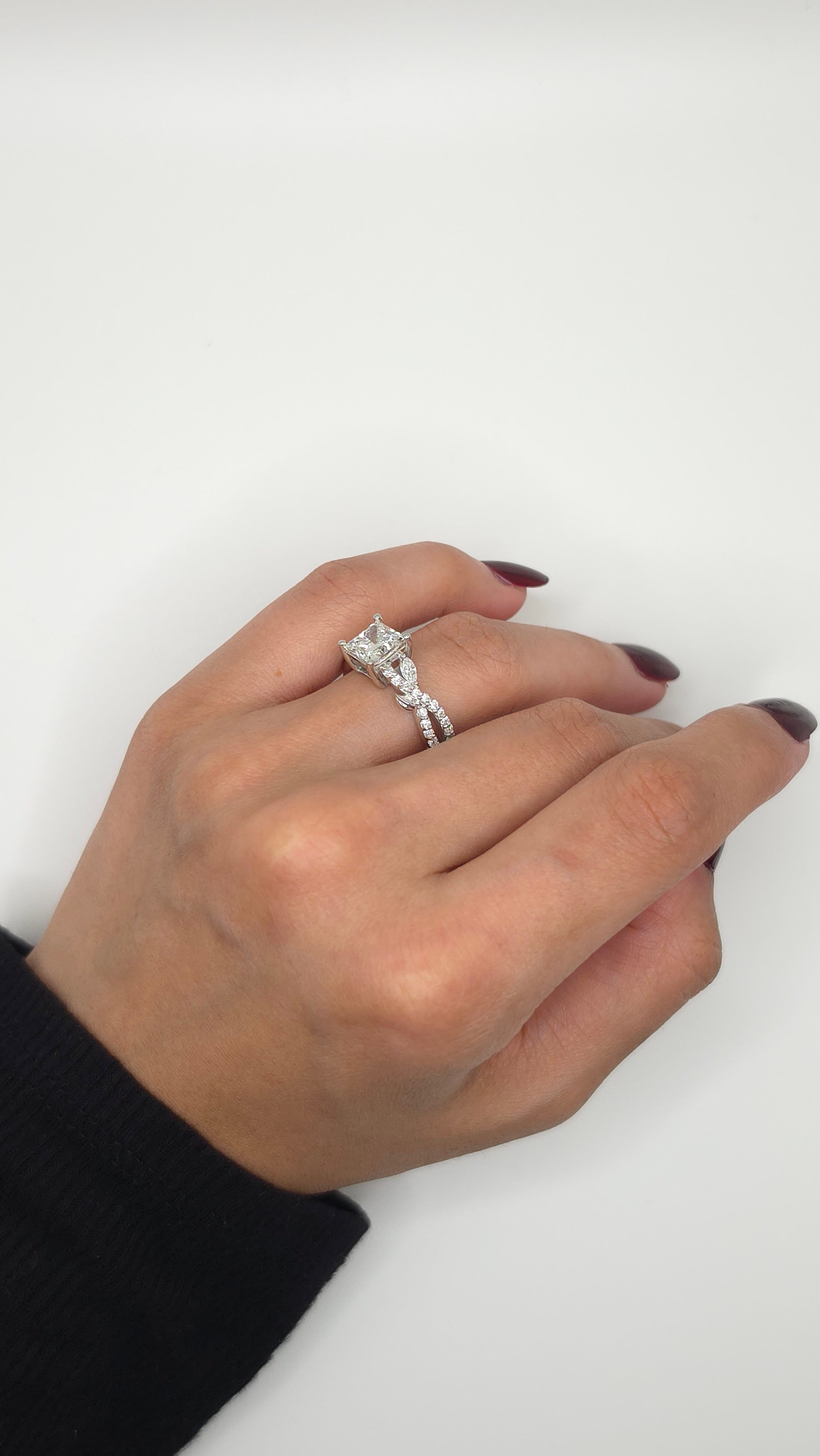 2.25 Ct Twisted Infinity Diamond Engagement Ring | Princess Cut Bridal Ring