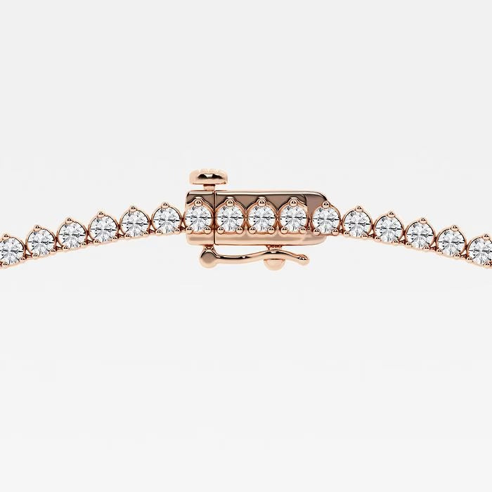 10.50 Ct Round Lab Grown Diamond Three-Prong Tennis Necklace