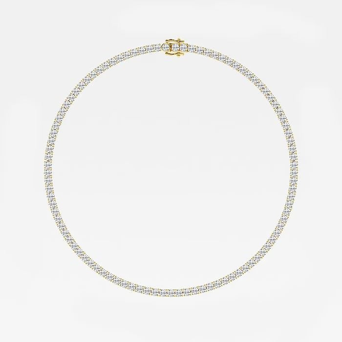 23.70 Ct Round Lab Grown Diamond Four Prong Tennis Necklace