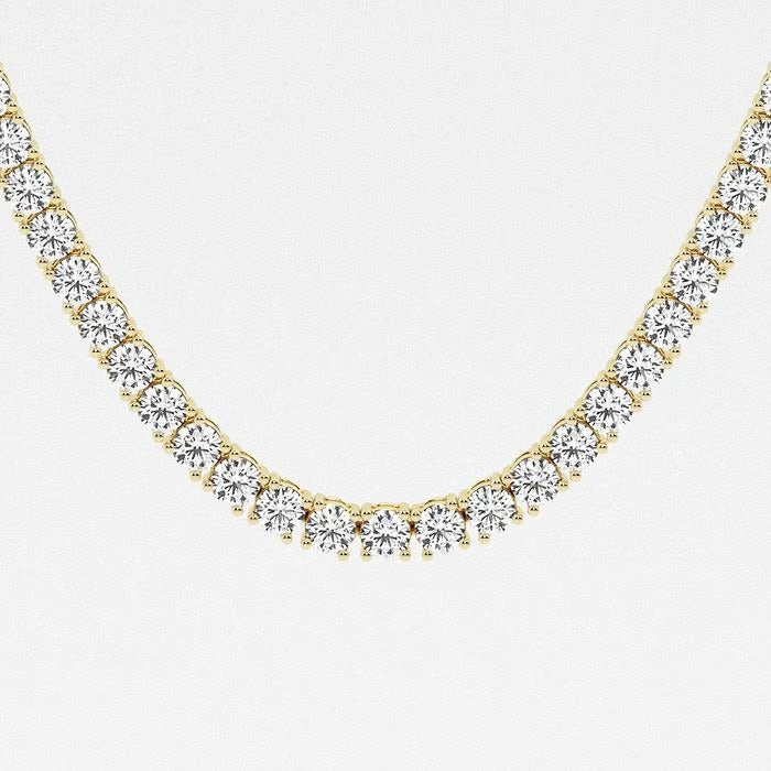 23.70 Ct Round Lab Grown Diamond Four Prong Tennis Necklace