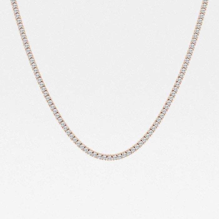 12.50 Ct Round Lab Grown Diamond Prong Tennis Necklace