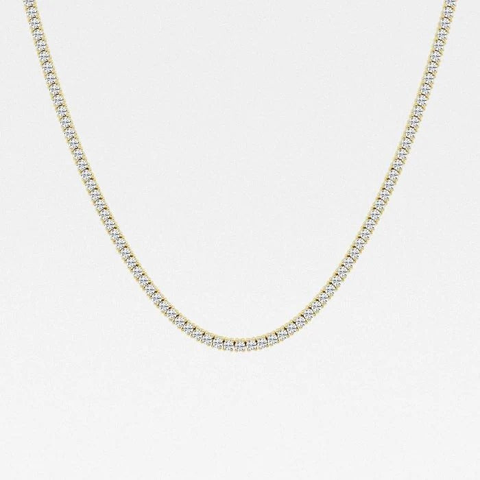 12.50 Ct Round Lab Grown Diamond Prong Tennis Necklace