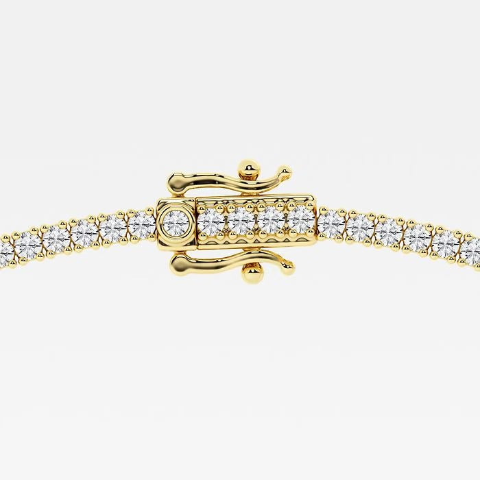12.50 Ct Round Lab Grown Diamond Four Prong Tennis Fashion Necklace