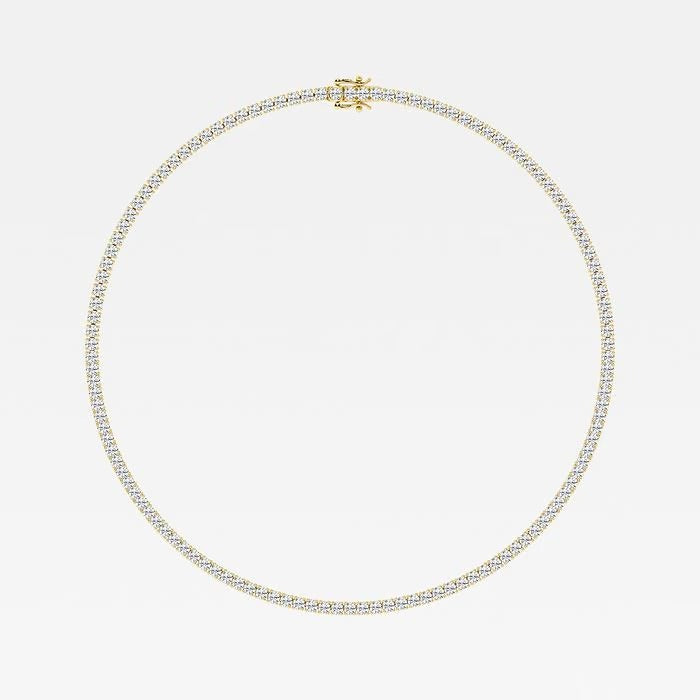 17.60 Ct Round Lab Grown Diamond Four Prong Tennis Fashion Necklace
