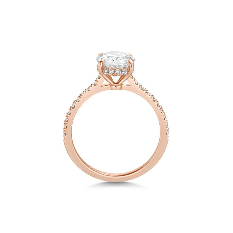 2.30 Ct In Oval Bardot Scallop Engagement Ring