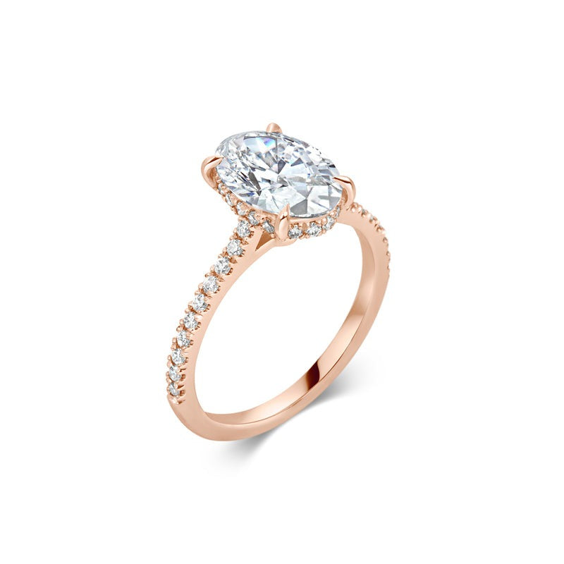 2.30 Ct In Oval Bardot Scallop Engagement Ring