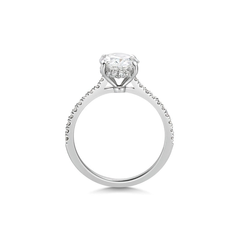 2.30 Ct In Oval Bardot Scallop Engagement Ring