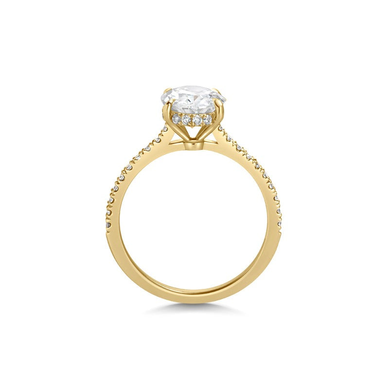 2.30 Ct In Oval Bardot Scallop Engagement Ring