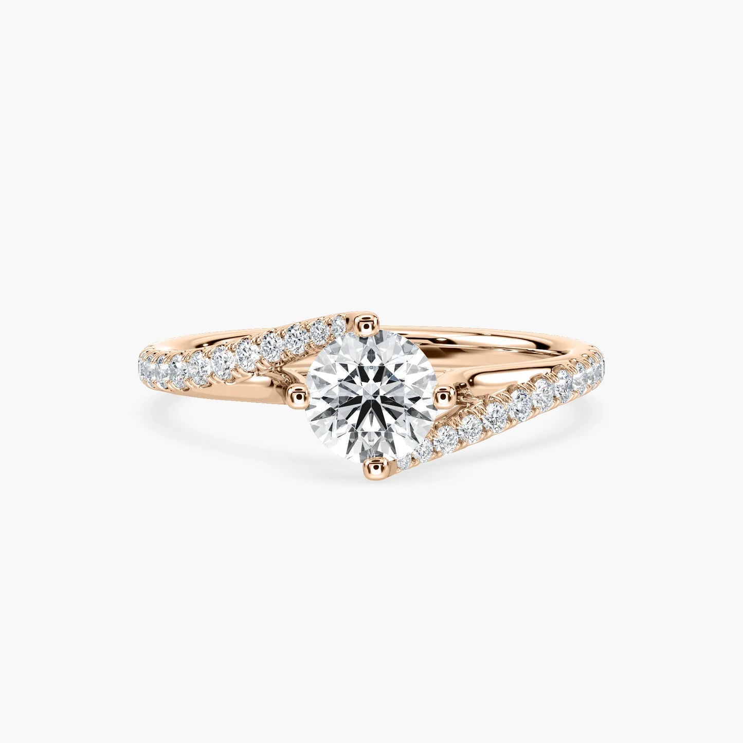 1.10 Ct In Round Bardot Scallop Engagement Ring