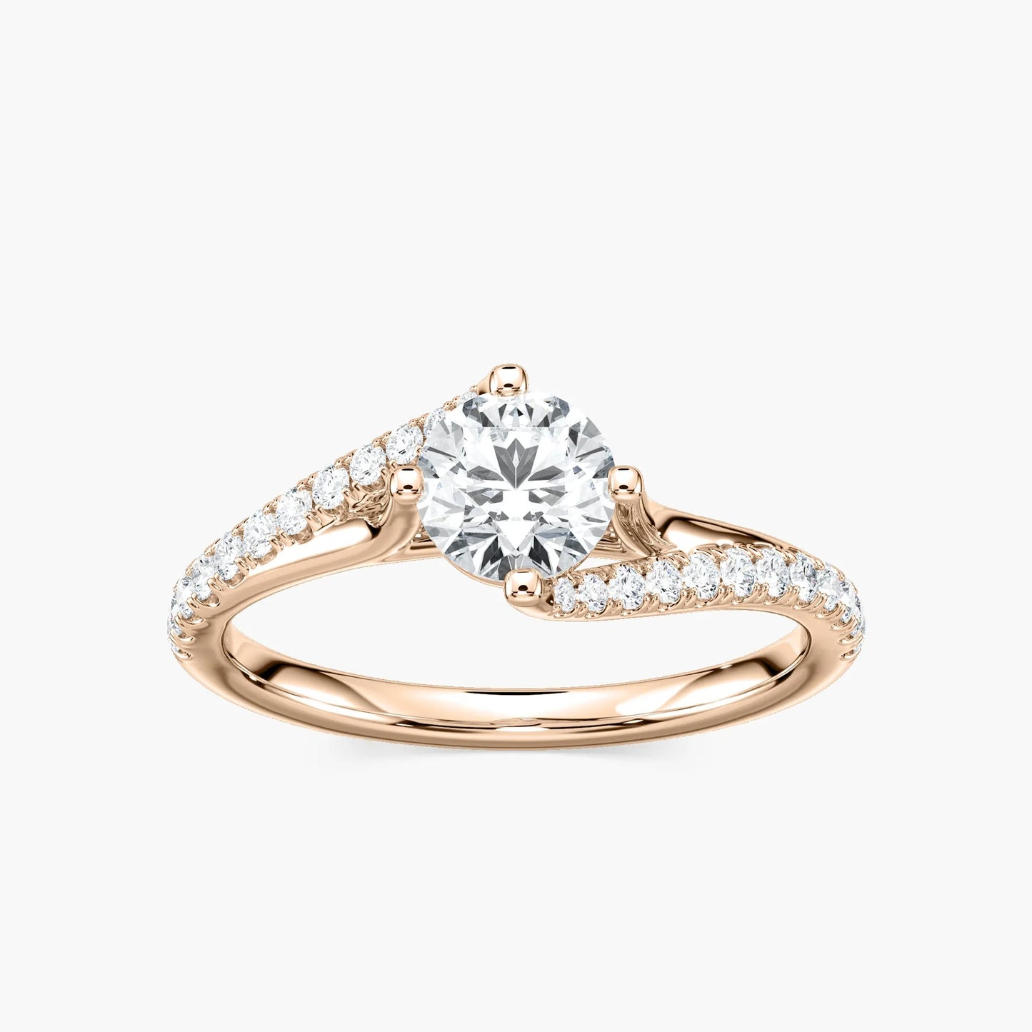 1.10 Ct In Round Bardot Scallop Engagement Ring
