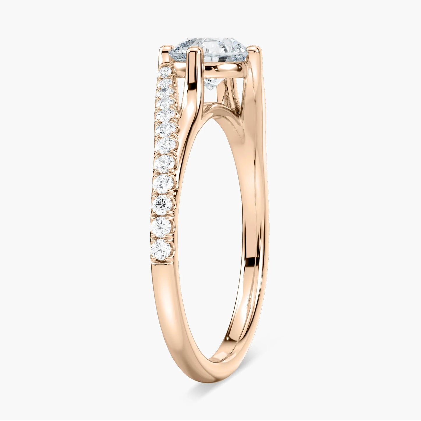 1.10 Ct In Round Bardot Scallop Engagement Ring
