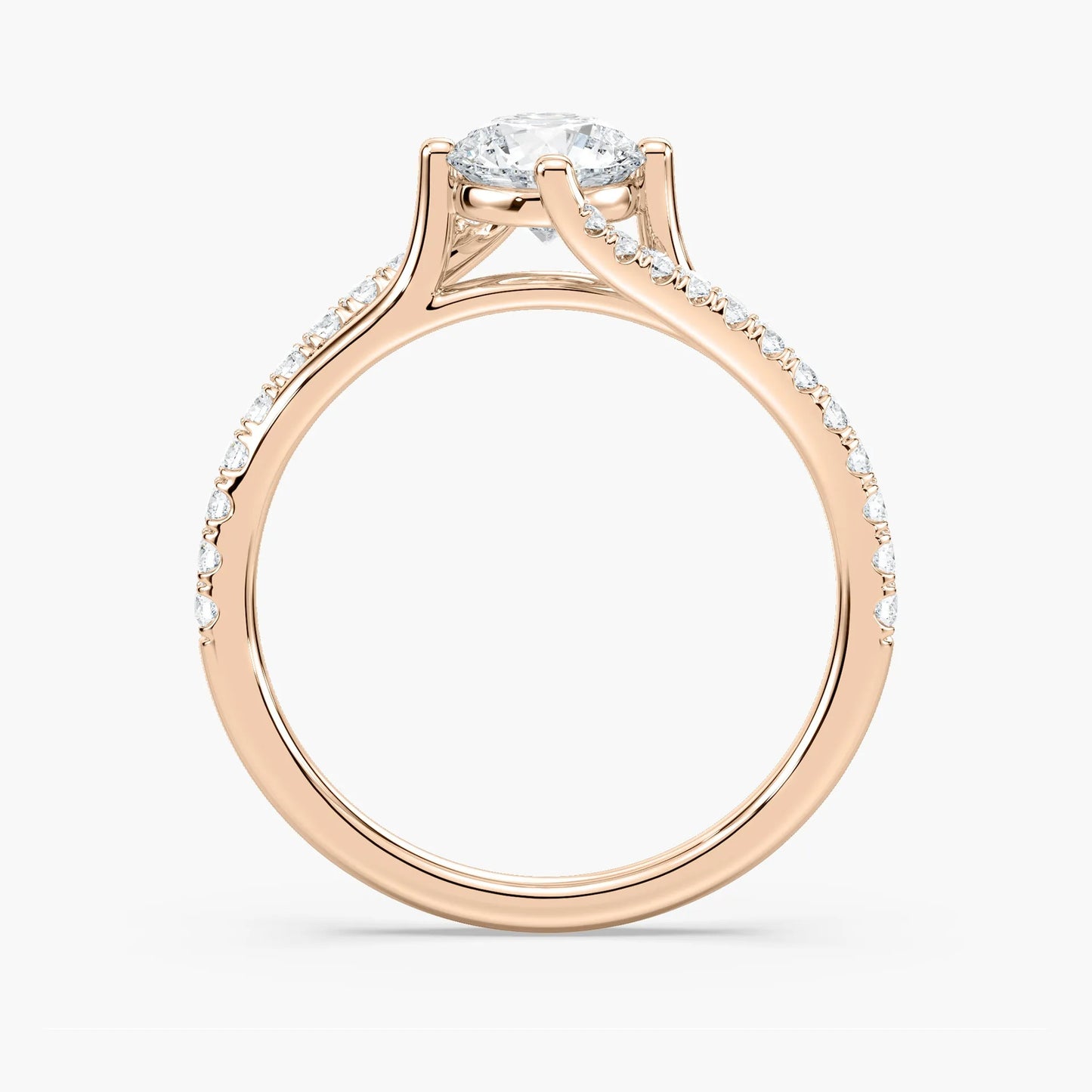 1.10 Ct In Round Bardot Scallop Engagement Ring