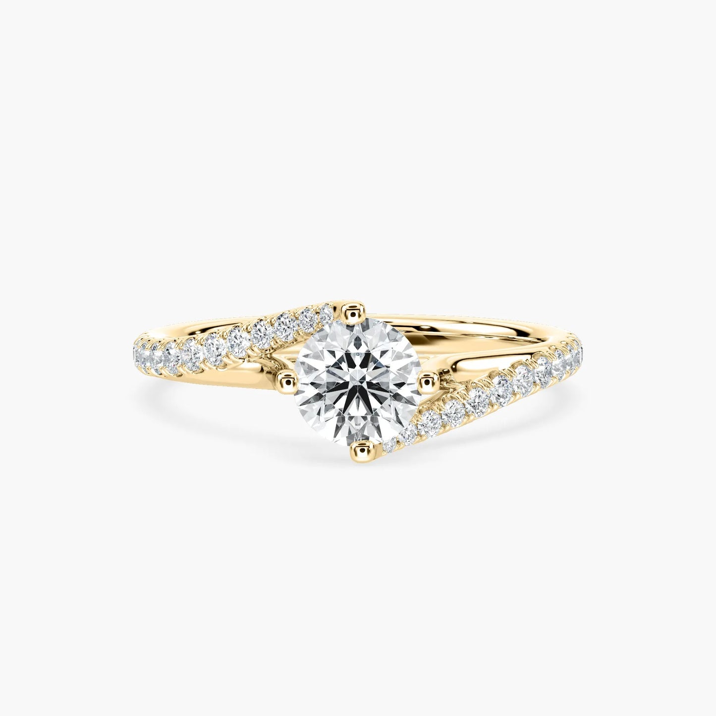 1.10 Ct In Round Bardot Scallop Engagement Ring