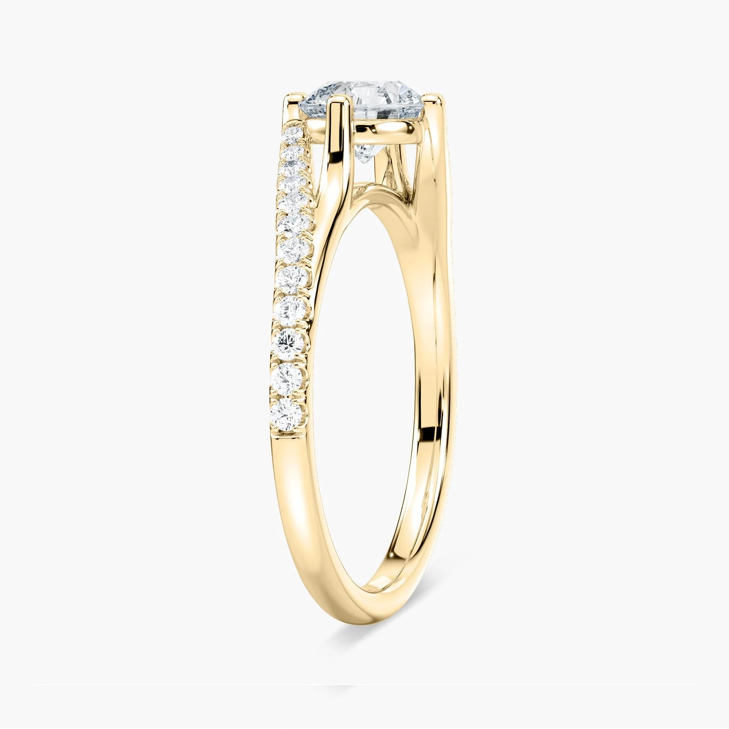 1.10 Ct In Round Bardot Scallop Engagement Ring