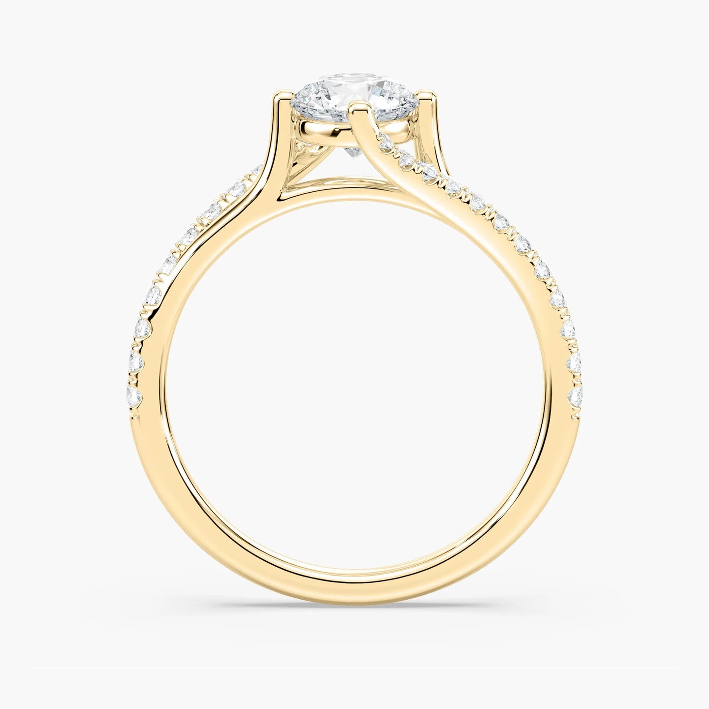 1.10 Ct In Round Bardot Scallop Engagement Ring