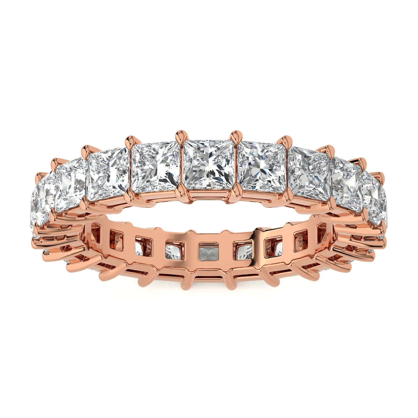 4.76 Ct Princess Eternity Band Engagement & Wedding Rings