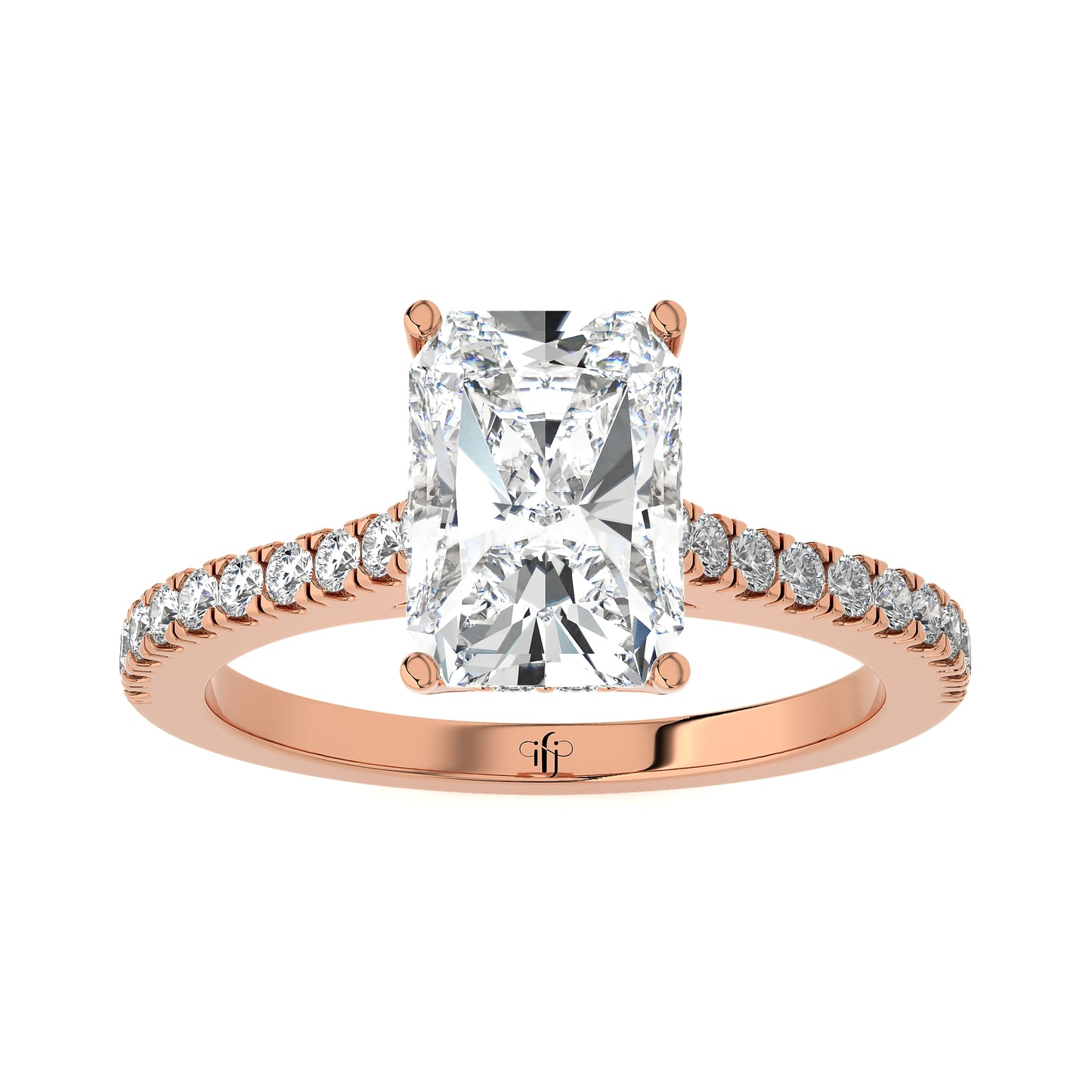2.36 Ct Four-Prong Moissanite & Engagement & Wedding Rings
