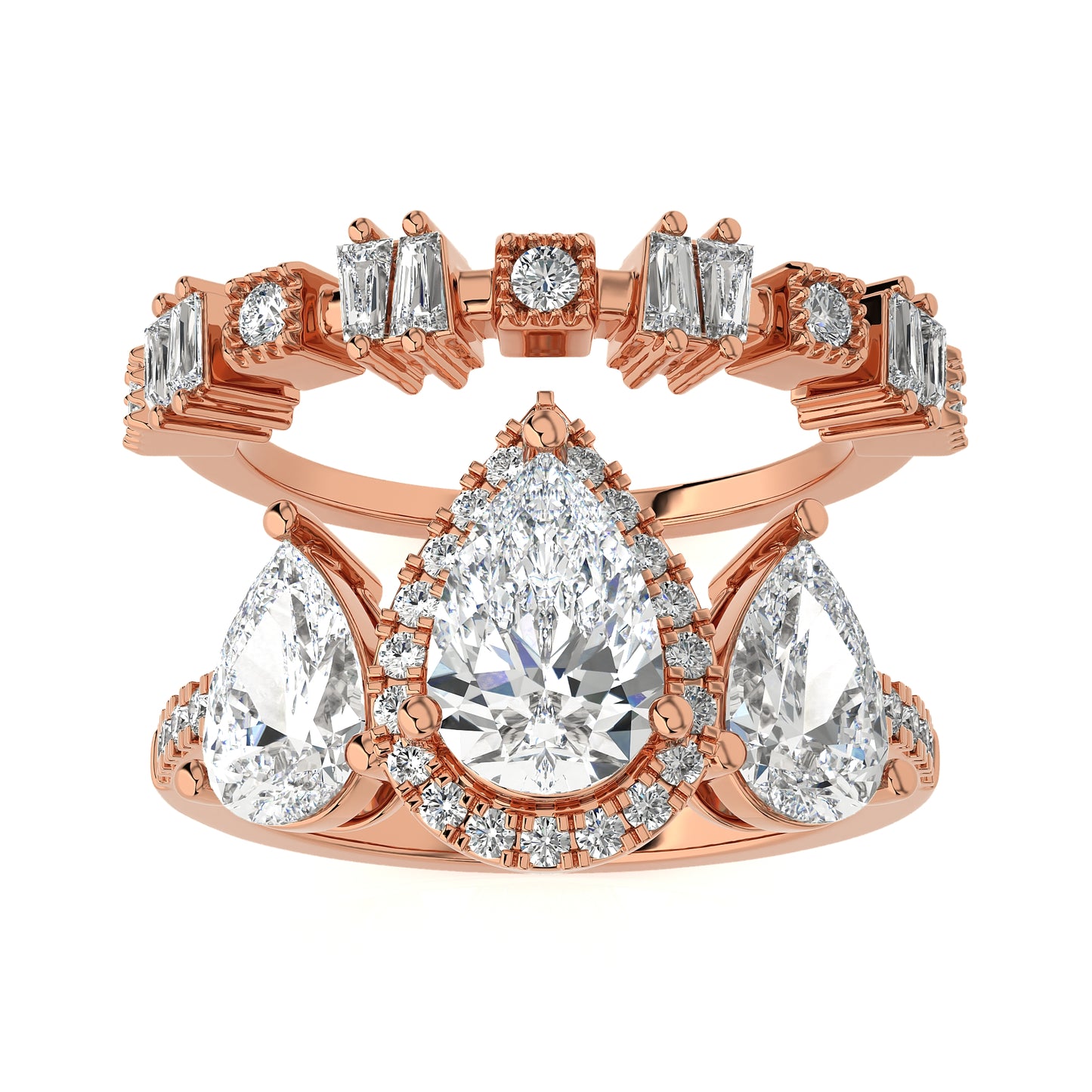 2.85 Ct Bridal Sets (Engagement Ring + Matching Band) & Wedding Rings