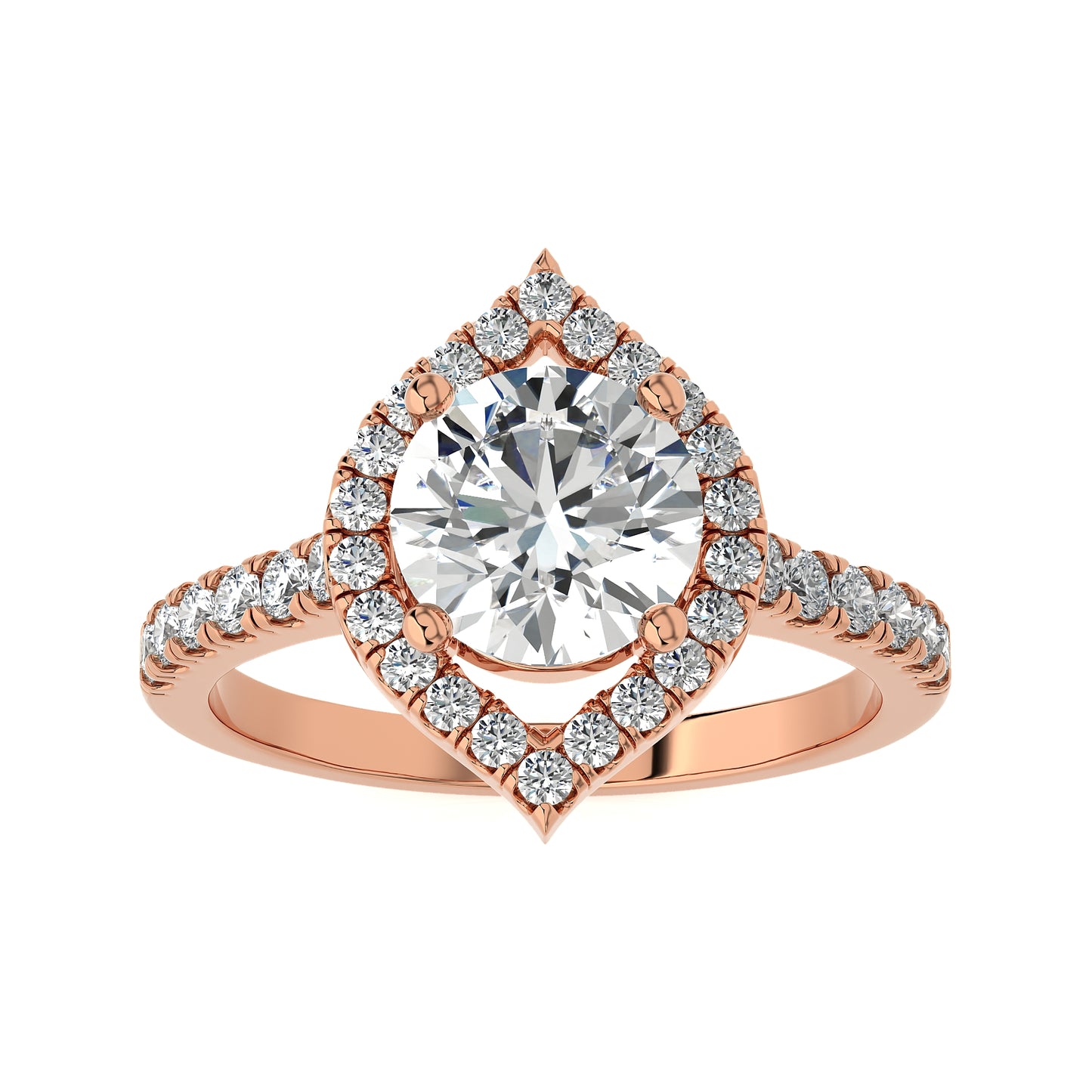2.63 Ct Engagement Ring with Halo/Pave & Wedding Rings