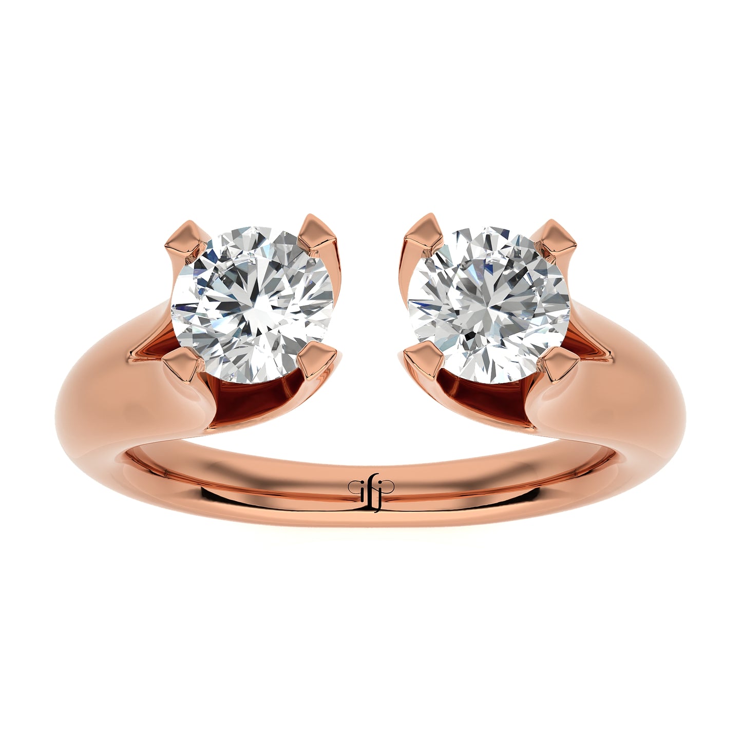 0.62 Ct Two Stones Fashion Ring Engagement & Wedding Rings
