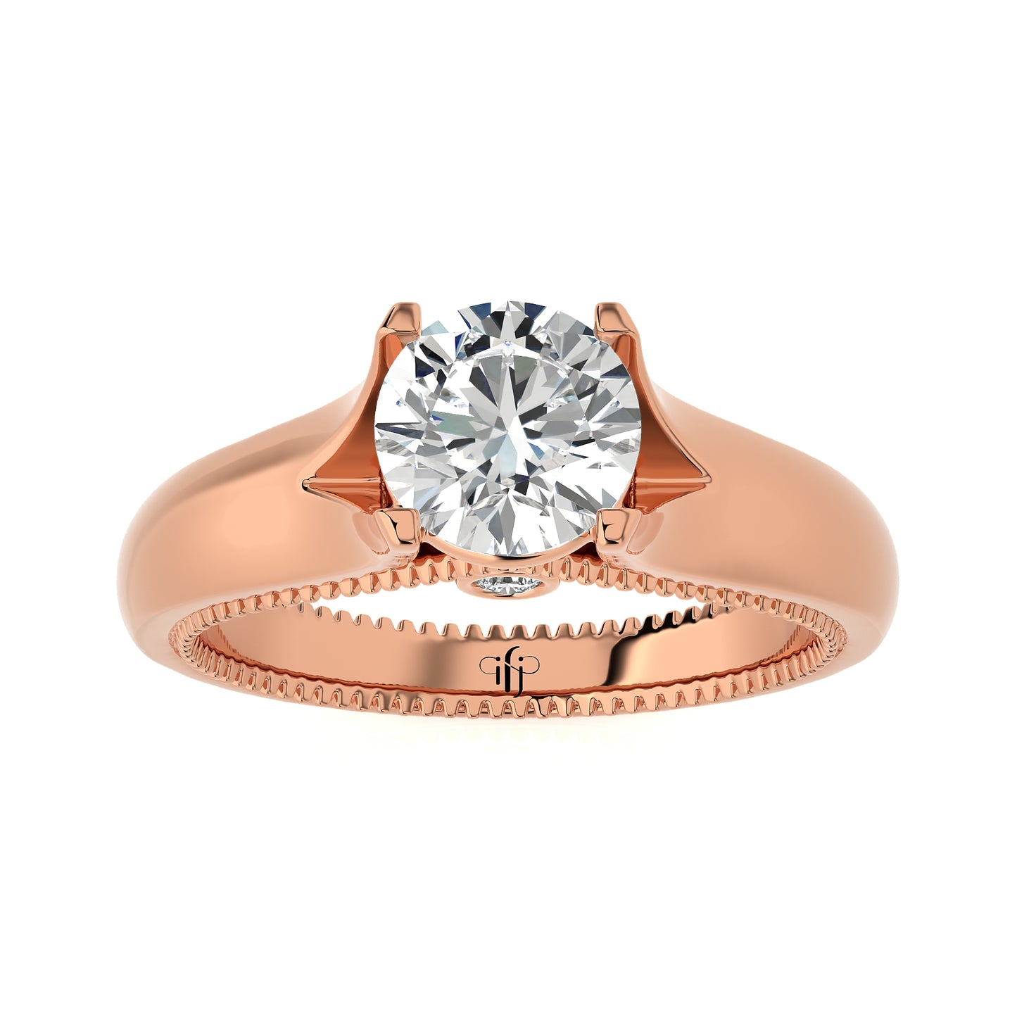 1.18 Ct Round Shape & Engagement & Wedding Rings