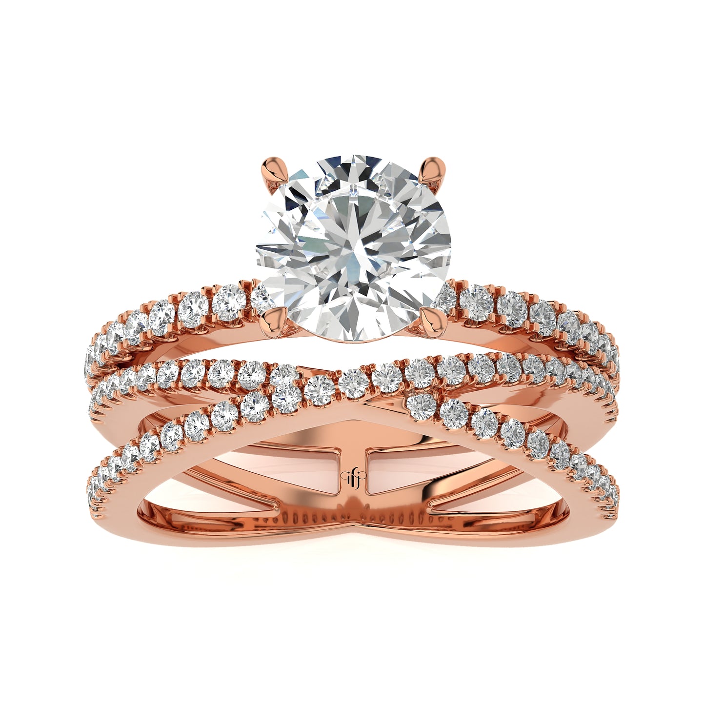 1.59 Ct Engagement Halo/Pave & Wedding Rings