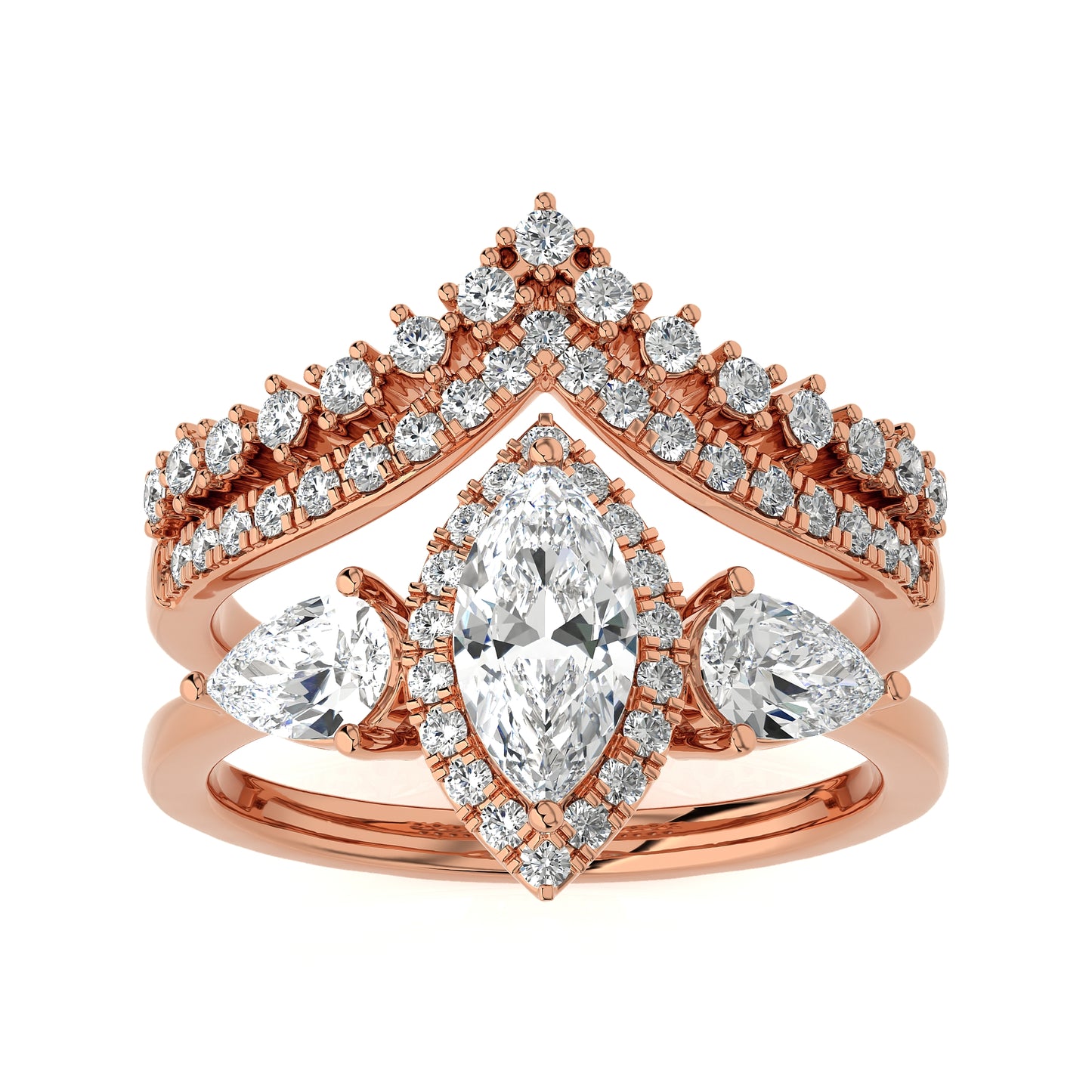 1.43 Ct Bridal Sets (Engagement Ring + Matching Band) & Wedding Rings