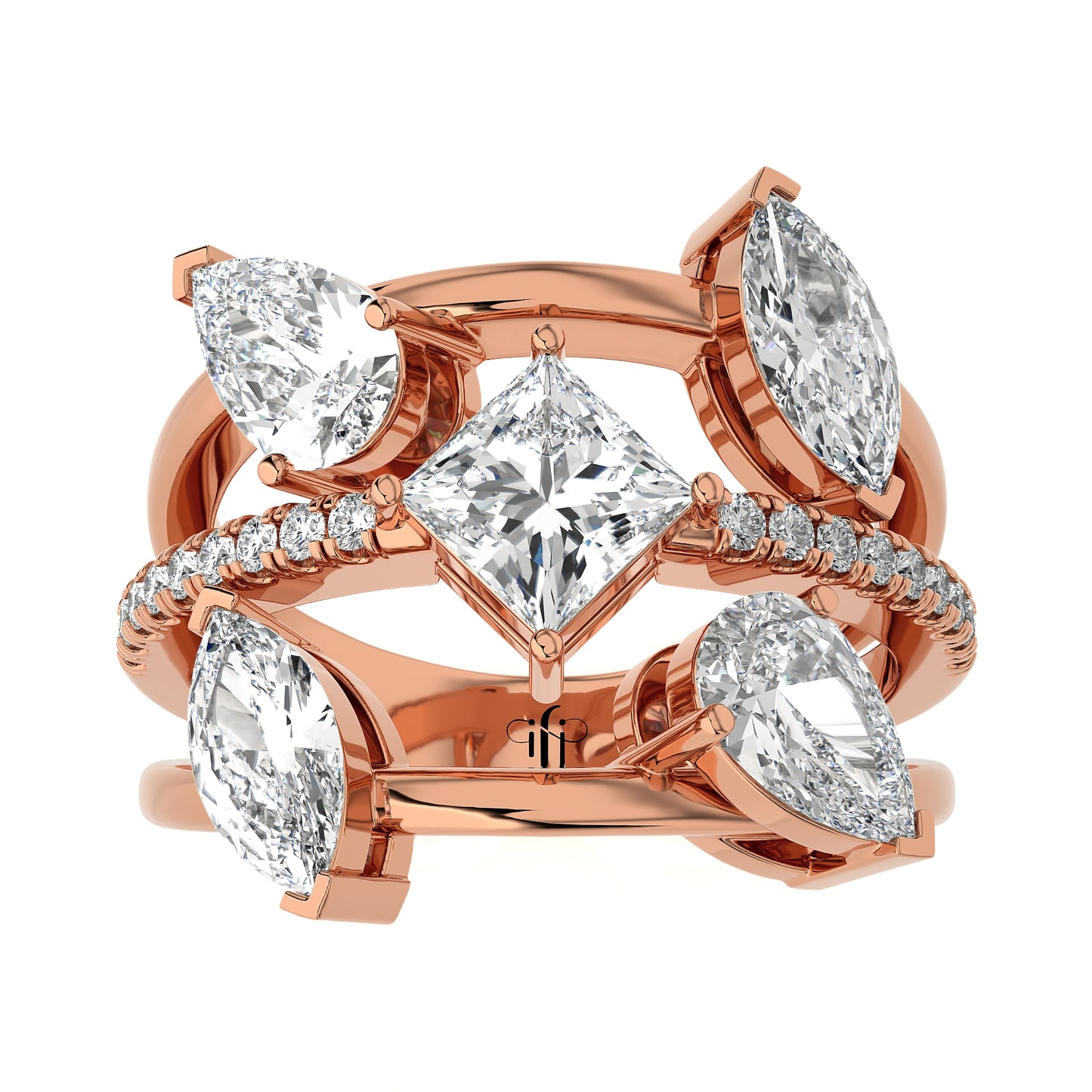 2.92 Ct Halo Engagement Ring & Wedding Ring