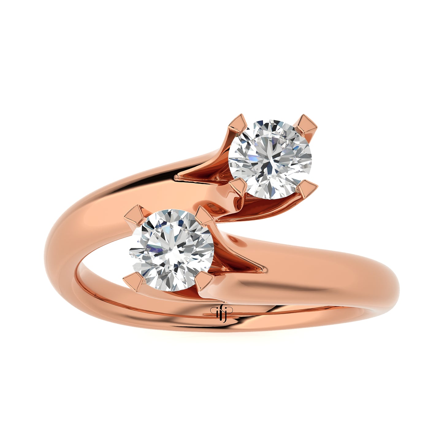 0.36 Ct Two Stones Fashion Ring Engagement & Wedding Rings