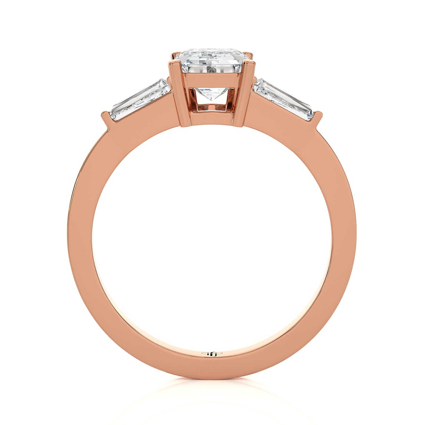 1.68 Ct Three Stone Rings Engagement Ring & Wedding Rings