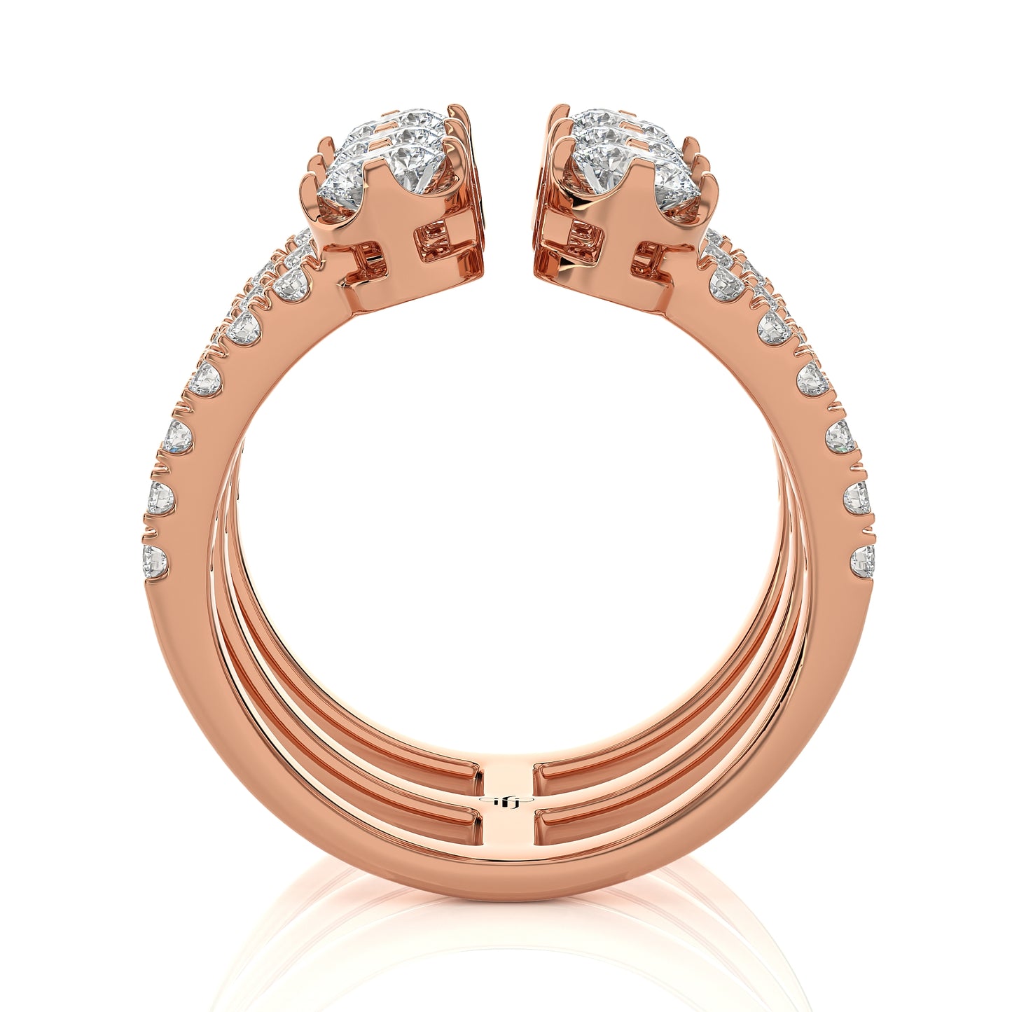 3.50 Ct Engagement Ring with Halo/Pave & Wedding Rings