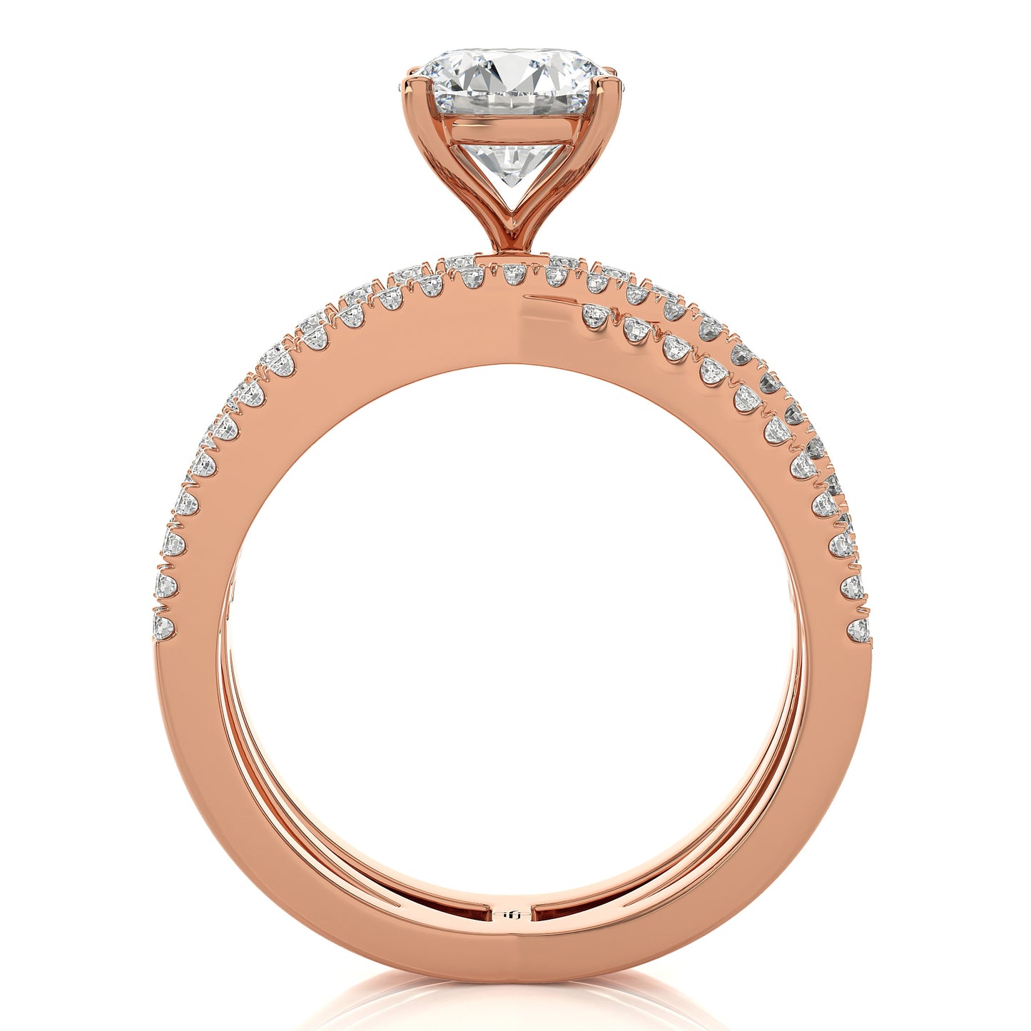 1.59 Ct Engagement Halo/Pave & Wedding Rings