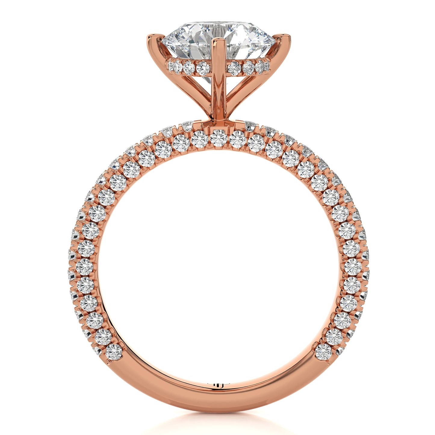 2.14 Ct Round Engagement Ring with Halo/Pave & Wedding Ring