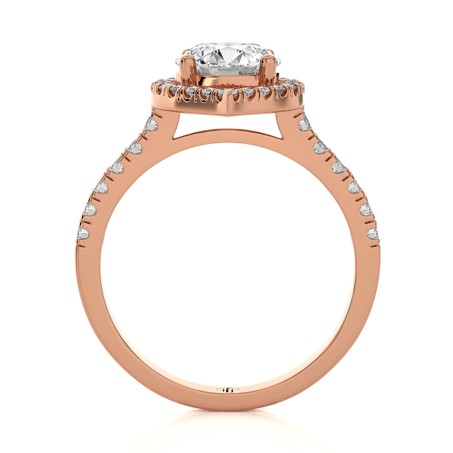 2.63 Ct Engagement Ring with Halo/Pave & Wedding Rings