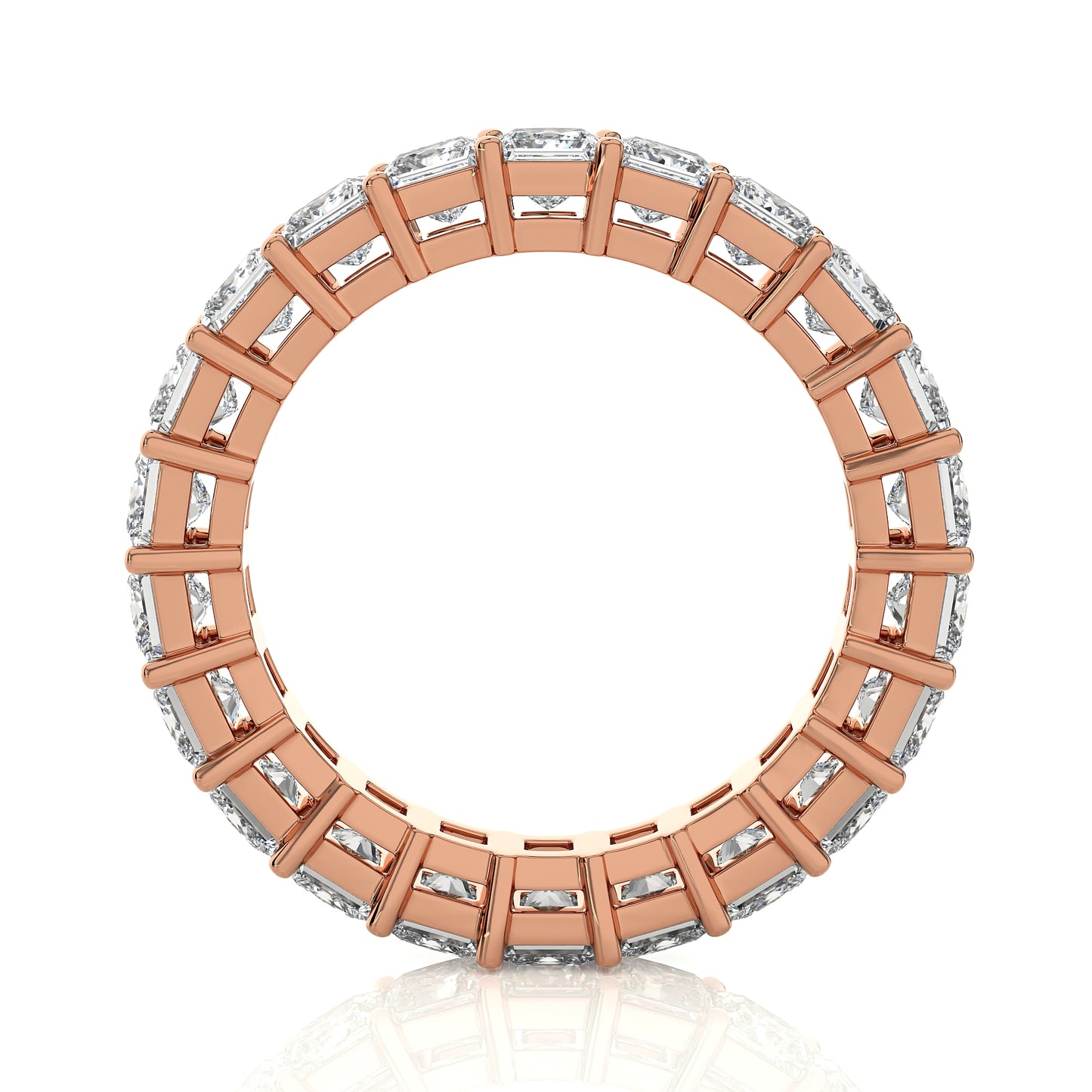 4.76 Ct Princess Eternity Band Engagement & Wedding Rings