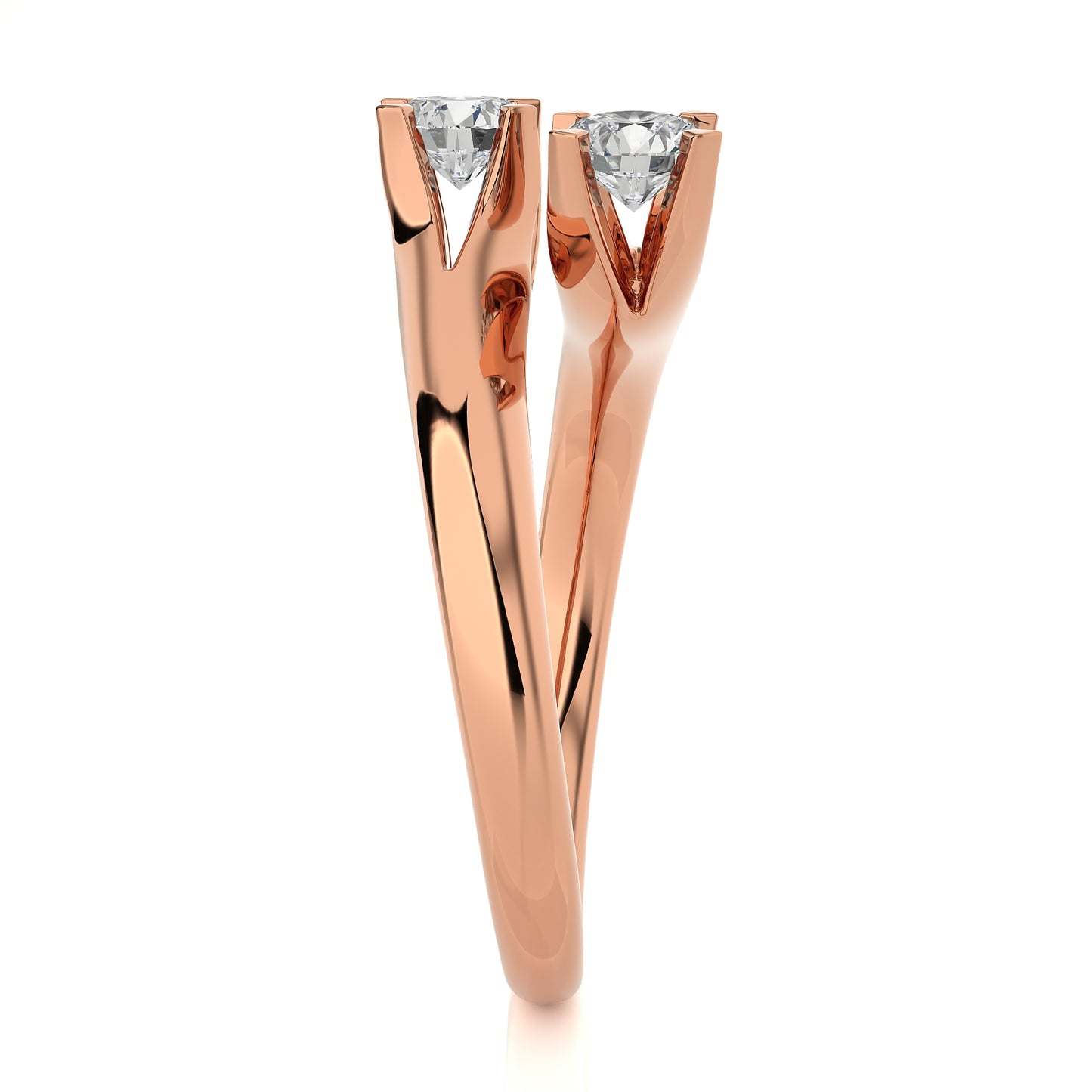 0.36 Ct Two Stones Fashion Ring Engagement & Wedding Rings