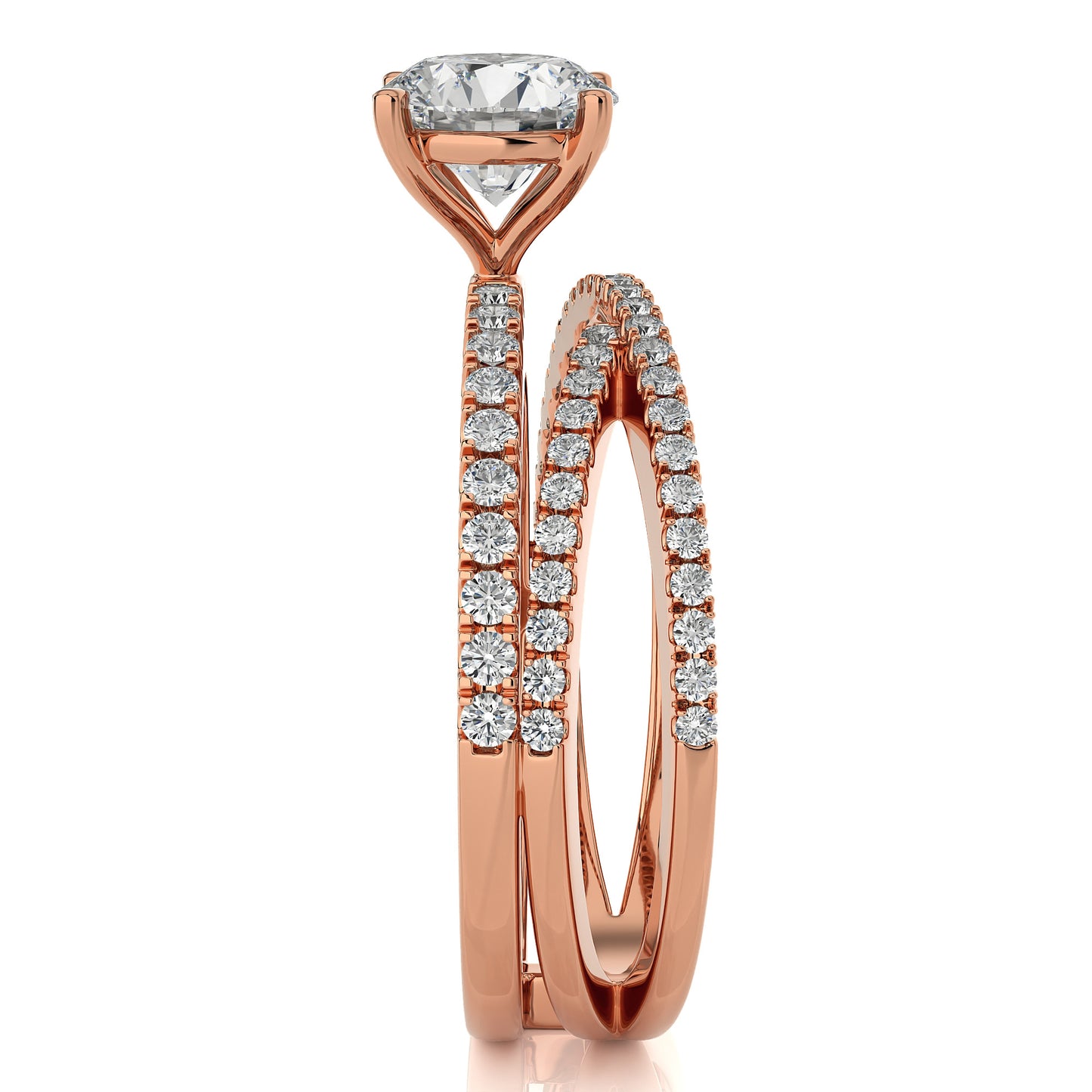 1.59 Ct Engagement Halo/Pave & Wedding Rings