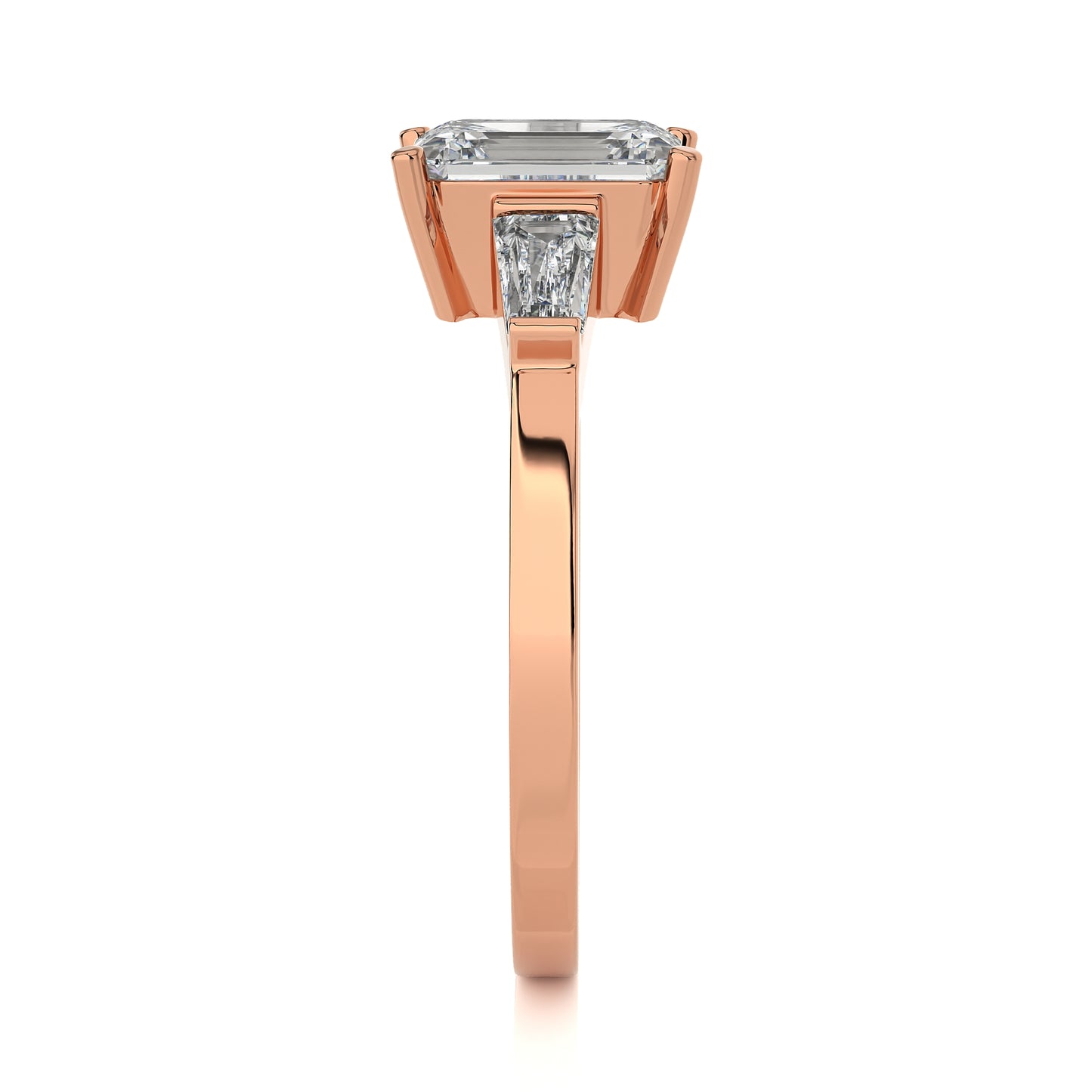 1.68 Ct Three Stone Rings Engagement Ring & Wedding Rings