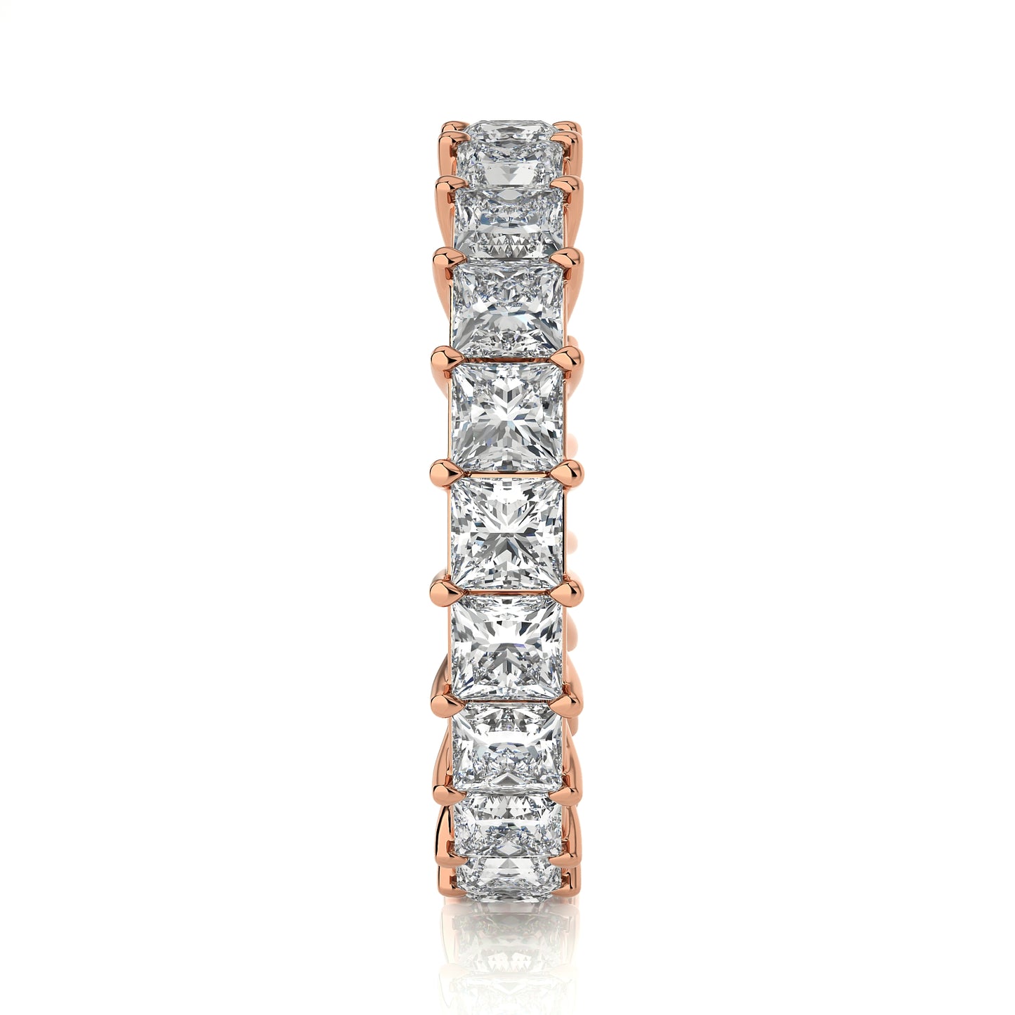 4.76 Ct Princess Eternity Band Engagement & Wedding Rings