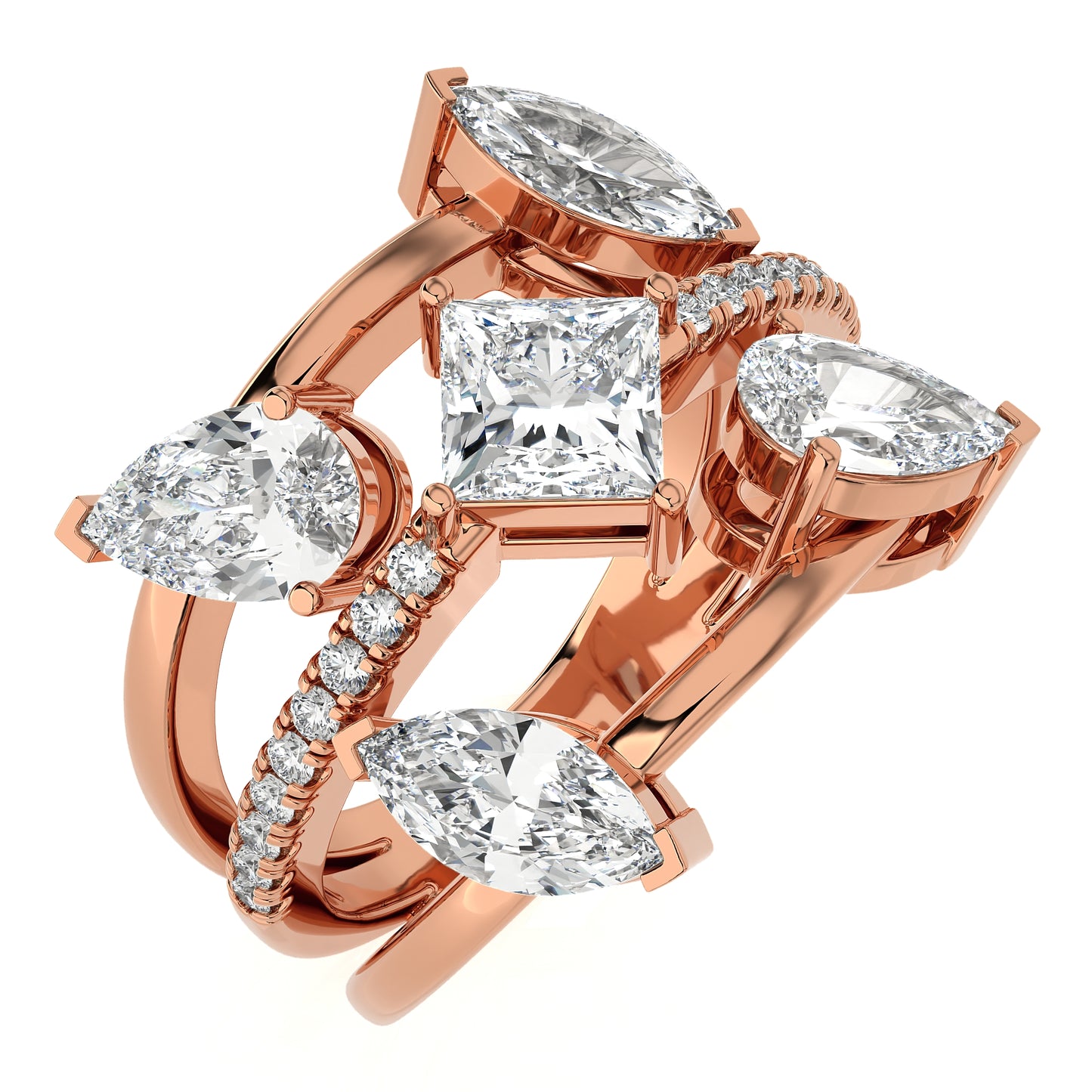 2.92 Ct Halo Engagement Ring & Wedding Ring