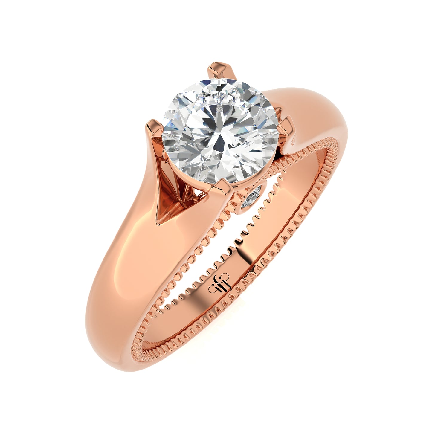 1.18 Ct Round Shape & Engagement & Wedding Rings