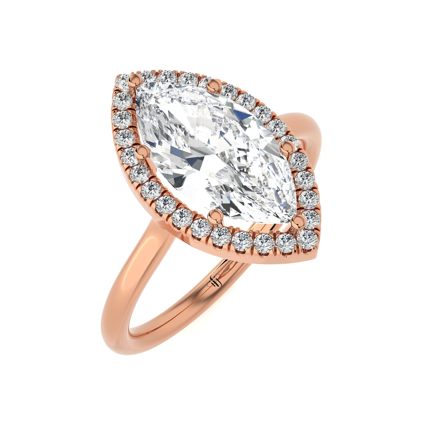 2.63 Ct Engagement Ring with Halo/Pave & Wedding Rings