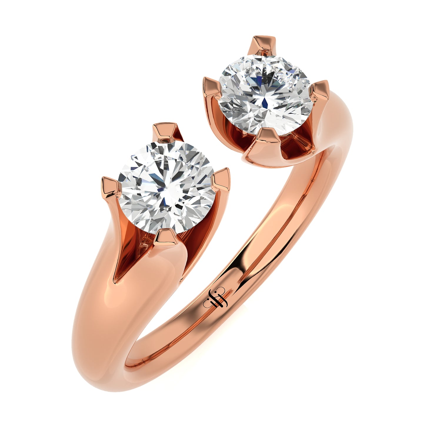 0.62 Ct Two Stones Fashion Ring Engagement & Wedding Rings