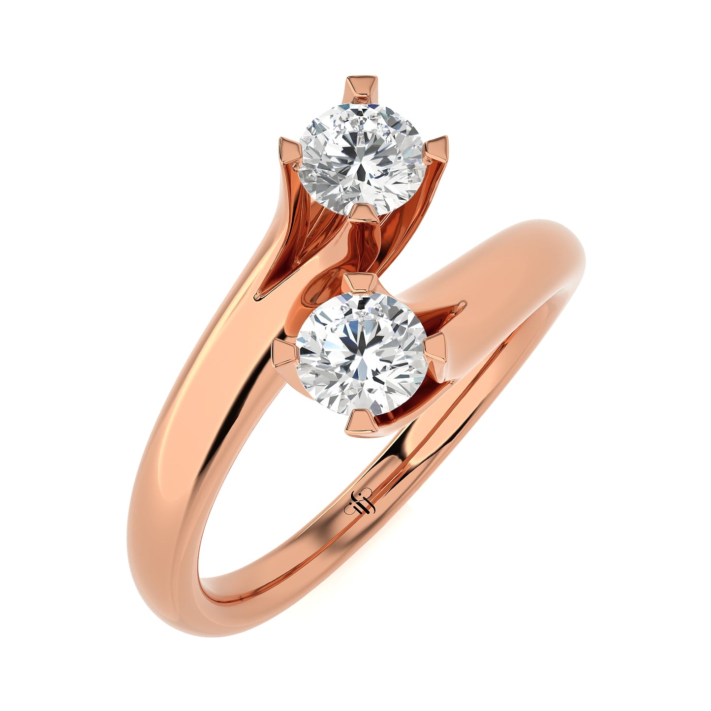 0.36 Ct Two Stones Fashion Ring Engagement & Wedding Rings