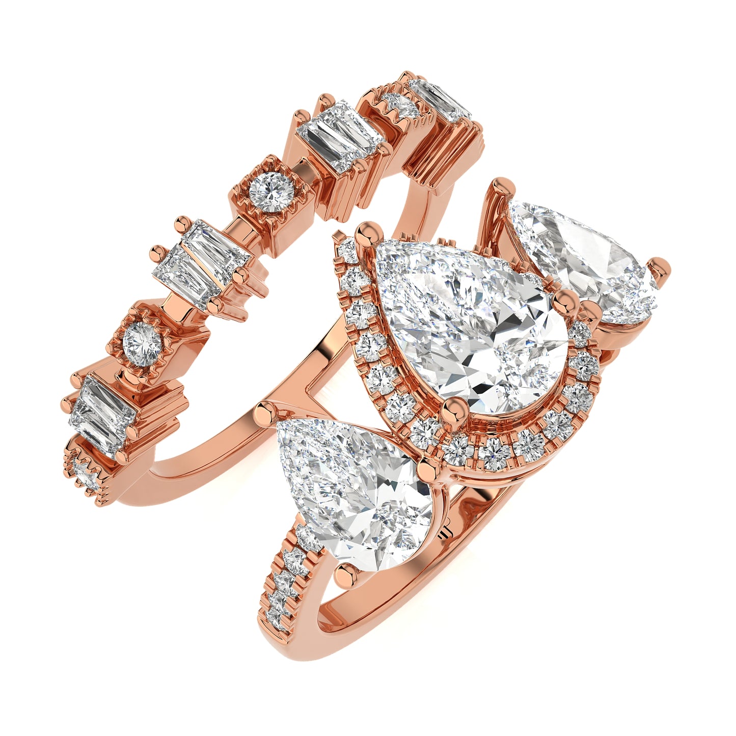 2.85 Ct Bridal Sets (Engagement Ring + Matching Band) & Wedding Rings