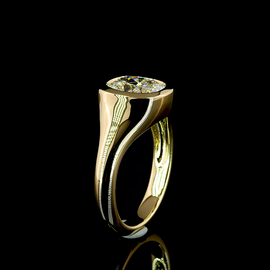 2.11 Cts 14K YELLOW GOLD Cushion Brilliant Shape Solitaire Ring