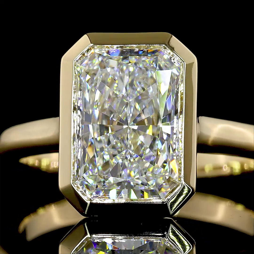 2.18 Cts 14K YELLOW GOLD Radiant Shape Solitaire Ring