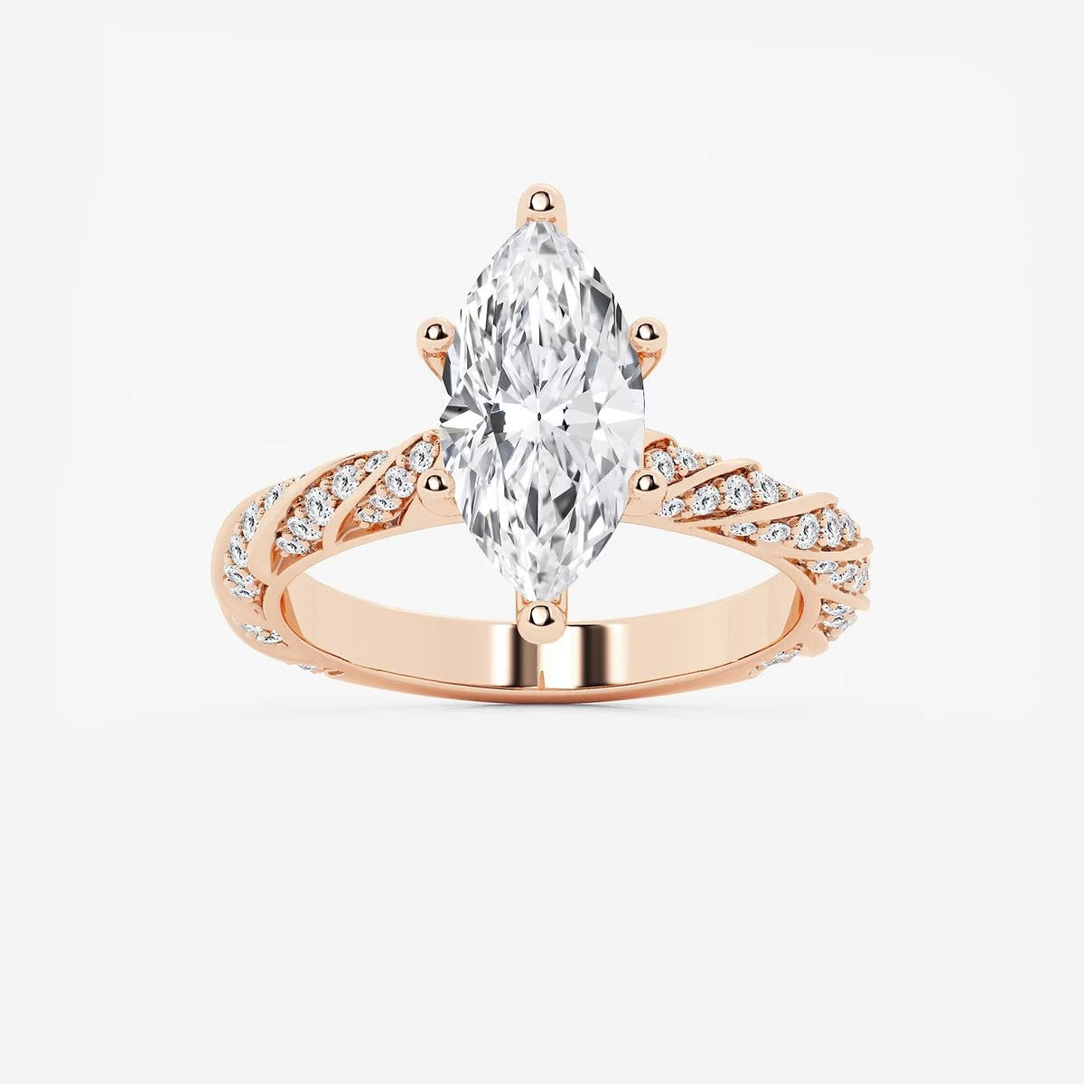 3.00 ctw Marquise Lab Grown Diamond Ribbon Engagement Ring